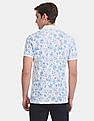 U.S. Polo Assn. White Allover Floral Print Pique Polo Shirt