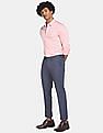 Calvin Klein Men Light Pink Slim Fit Stretch Satin Solid Casual Shirt