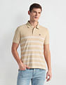 Arrow Sports Horizontal Stripe Pique Knit Polo Shirt