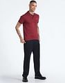 Flying Machine Solid Cotton Polo Shirt