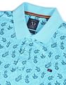 AD by Arvind Cotton Floral Print Polo Shirt