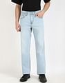 Calvin Klein Jeans Light-Wash Straight-Fit Mid Rise Jeans