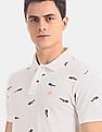 Aeropostale Men White Printed Pique Polo Shirt