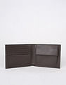Calvin Klein Textured Brown Leather Bi-Fold Wallet