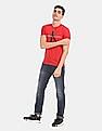 Calvin Klein Men Red Crew Neck Cotton Stretch Logo T-Shirt