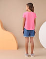 U.S. Polo Assn. Kids Girls Flock Print Relaxed Fit T-Shirt