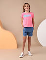 U.S. Polo Assn. Kids Girls Flock Print Relaxed Fit T-Shirt
