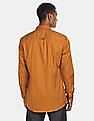 Tommy Hilfiger Men Mustard Slim Fit Solid Casual Shirt