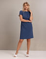 U.S. Polo Assn. Women Round Neck Polka Dot Print Dress