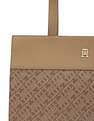 Tommy Hilfiger Logo Khaki Polyester Tote Bag