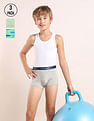 USPA Innerwear Boys Mid Rise Cotton Spandex Trunks - Pack Of 3