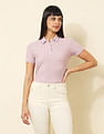 U.S. Polo Assn. Women Regular Fit Textured Polo Shirt