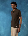 Flying Machine Regular Fit Textured Polo Shirt