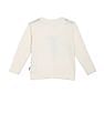 U.S. Polo Assn. Kids Boys Off White Long Sleeve Brand Print T-Shirt