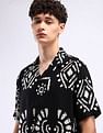 Flying Machine Cuban Collar All-Over Print Shirt