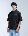Flying Machine Vertical Striped Oversized Fit Digitopia Shirt