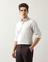 Arrow Horizontal Striped Manhattan Slim Fit Shirt