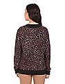 Tommy Hilfiger Women V-Neck All Over Animal Jacquard Sweater