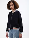 Tommy Hilfiger Ribbed Trim Zip Top Jacket