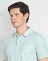 Arrow Ribbed Collar Geometric Print Polo Shirt
