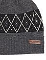 U.S. Polo Assn. Men Grey Patterned Weave Beanie Cap