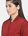 Aeropostale Women Red Solid Bomber Jacket